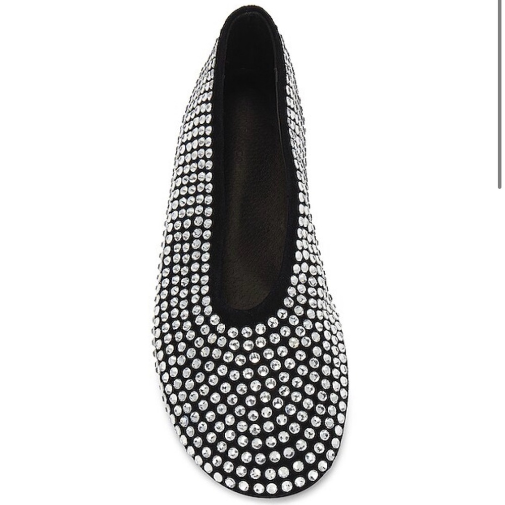 Tony Bianco Black Crystal-Embellished Flats